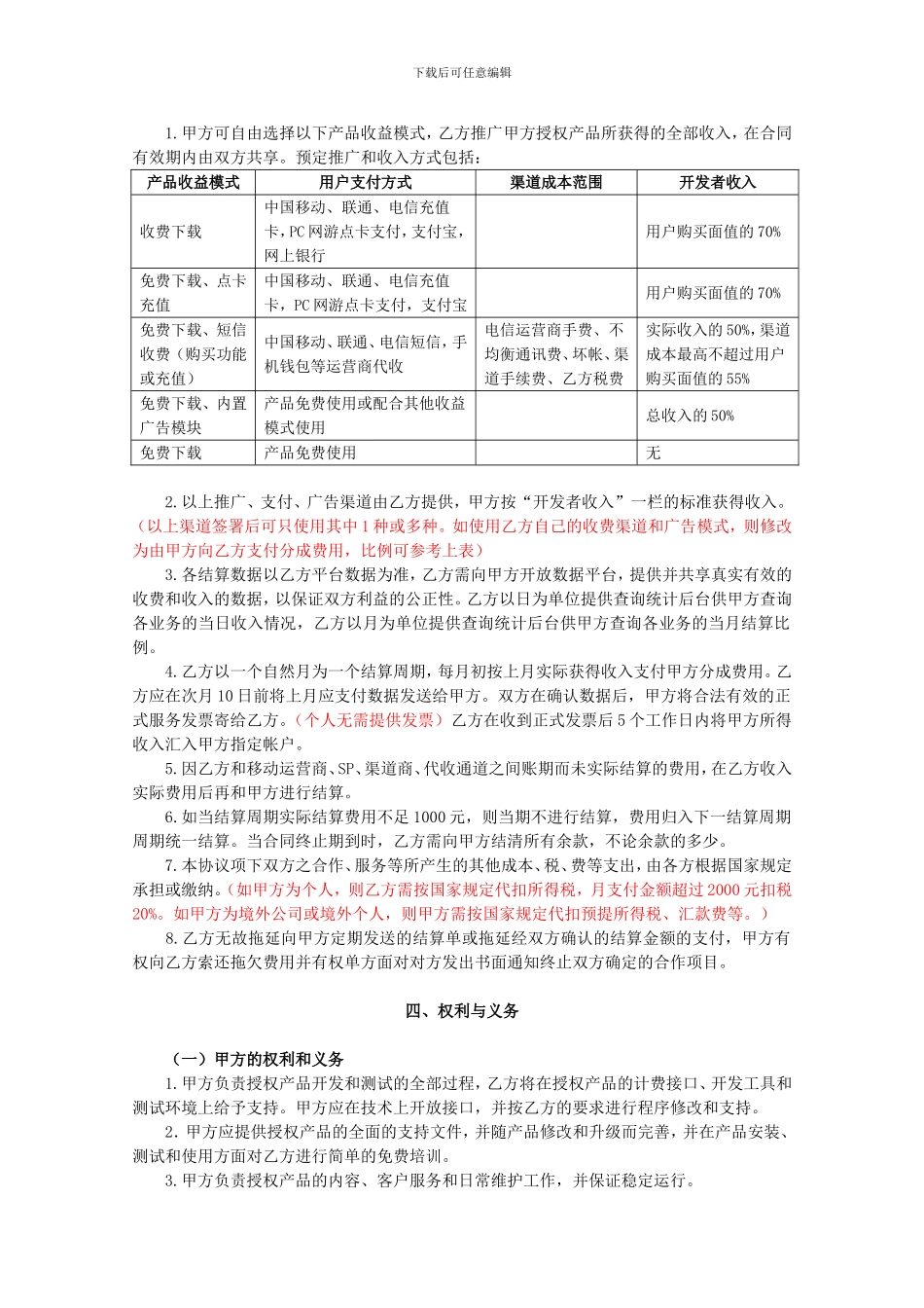 Android软件合作合同范本_第2页