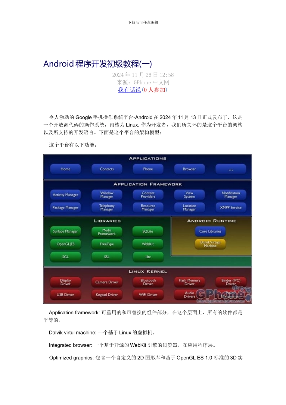 Android程序开发初级教程_第1页