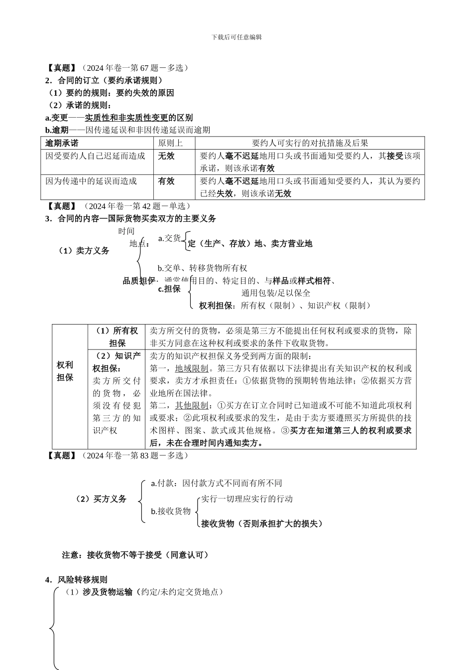 b2024最新01《国际经济法》重点知识、司考真题与案例_第3页