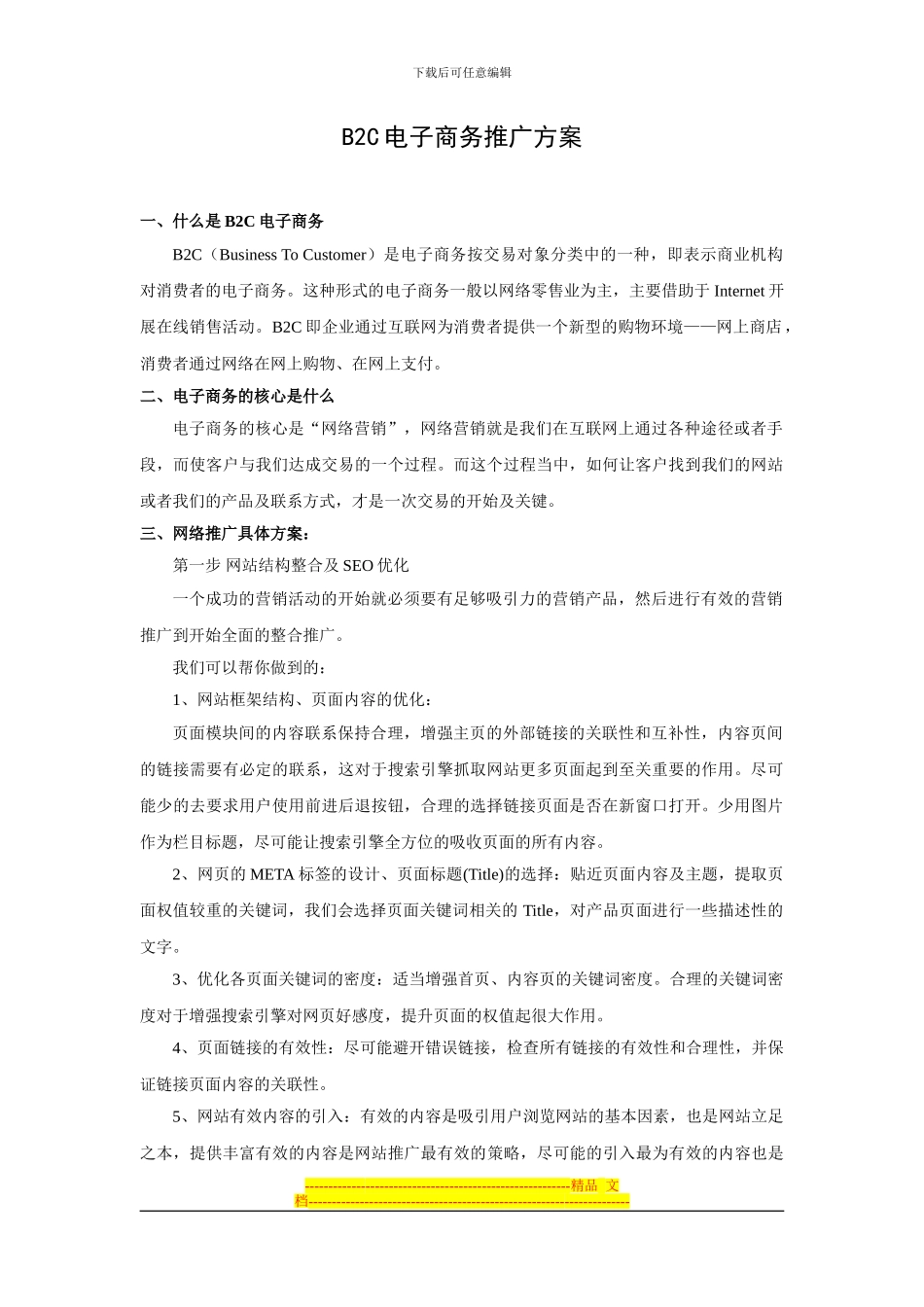 B2C电子商务推广方案_第1页