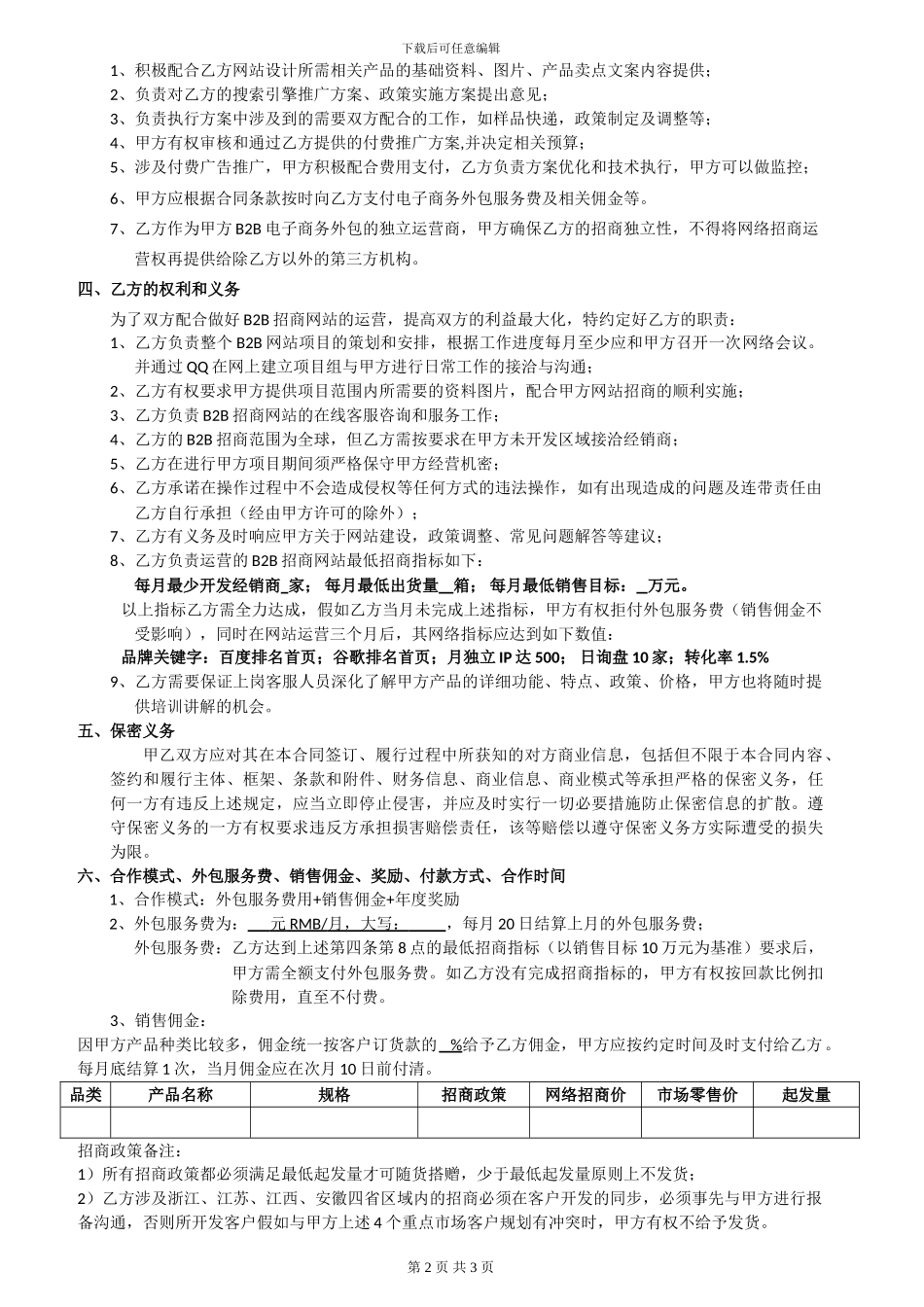 B2B电子商务运营合作协议_第2页