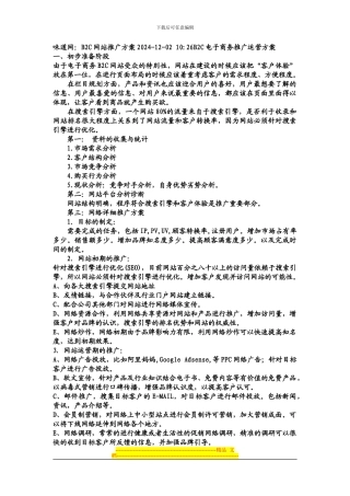 B2C网站推广方案