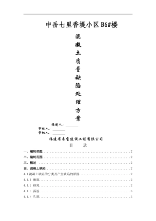 B6#楼混凝土缺陷处理施工方案