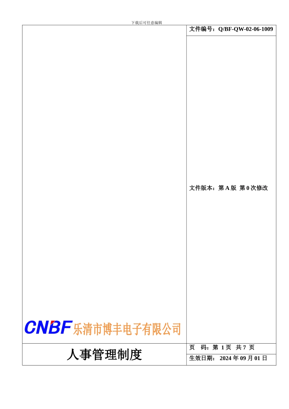 BF-QW-02-06-1009人事管理制度_第1页