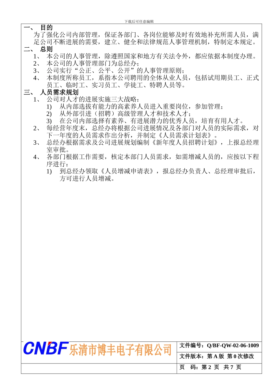 BF-QW-02-06-1009人事管理制度_第2页