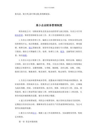 Bgnsc某小企业财务管理制度