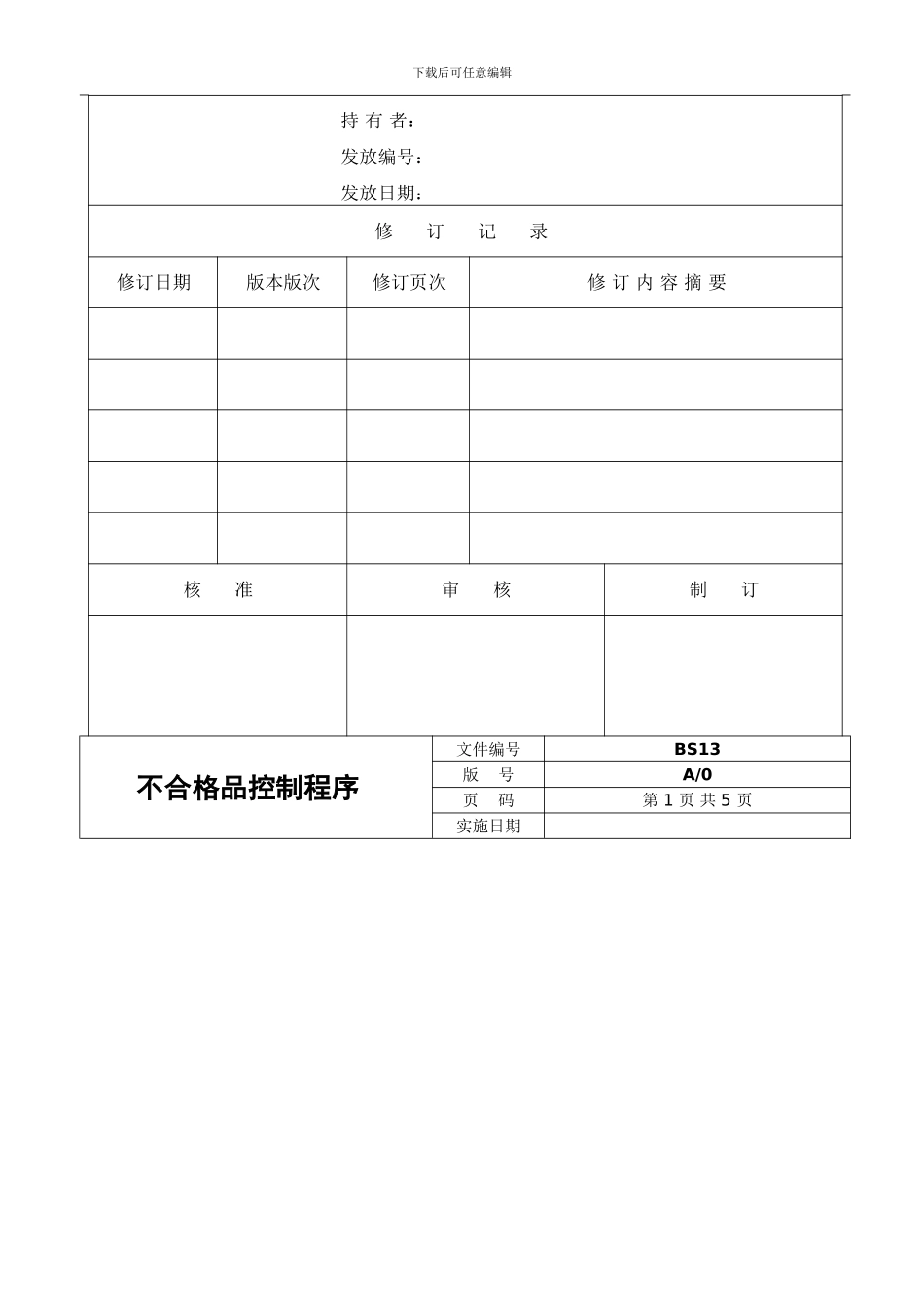 BS13-不合格品控制控制程序_第2页