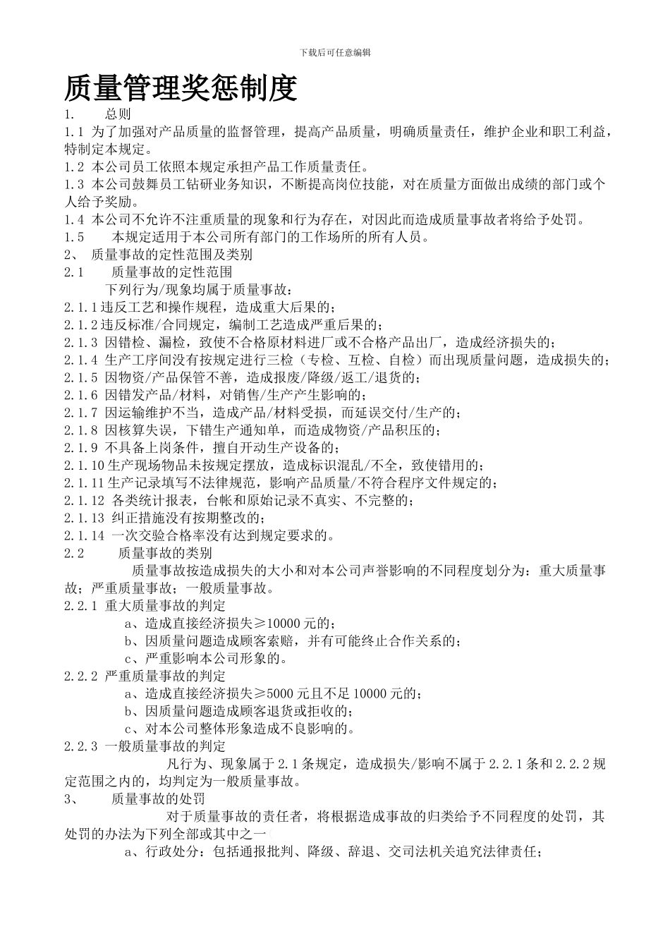 BT-GL-032-2024质量管理奖罚制度_第1页