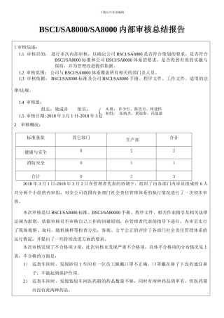 BSCI内部审核总结报告