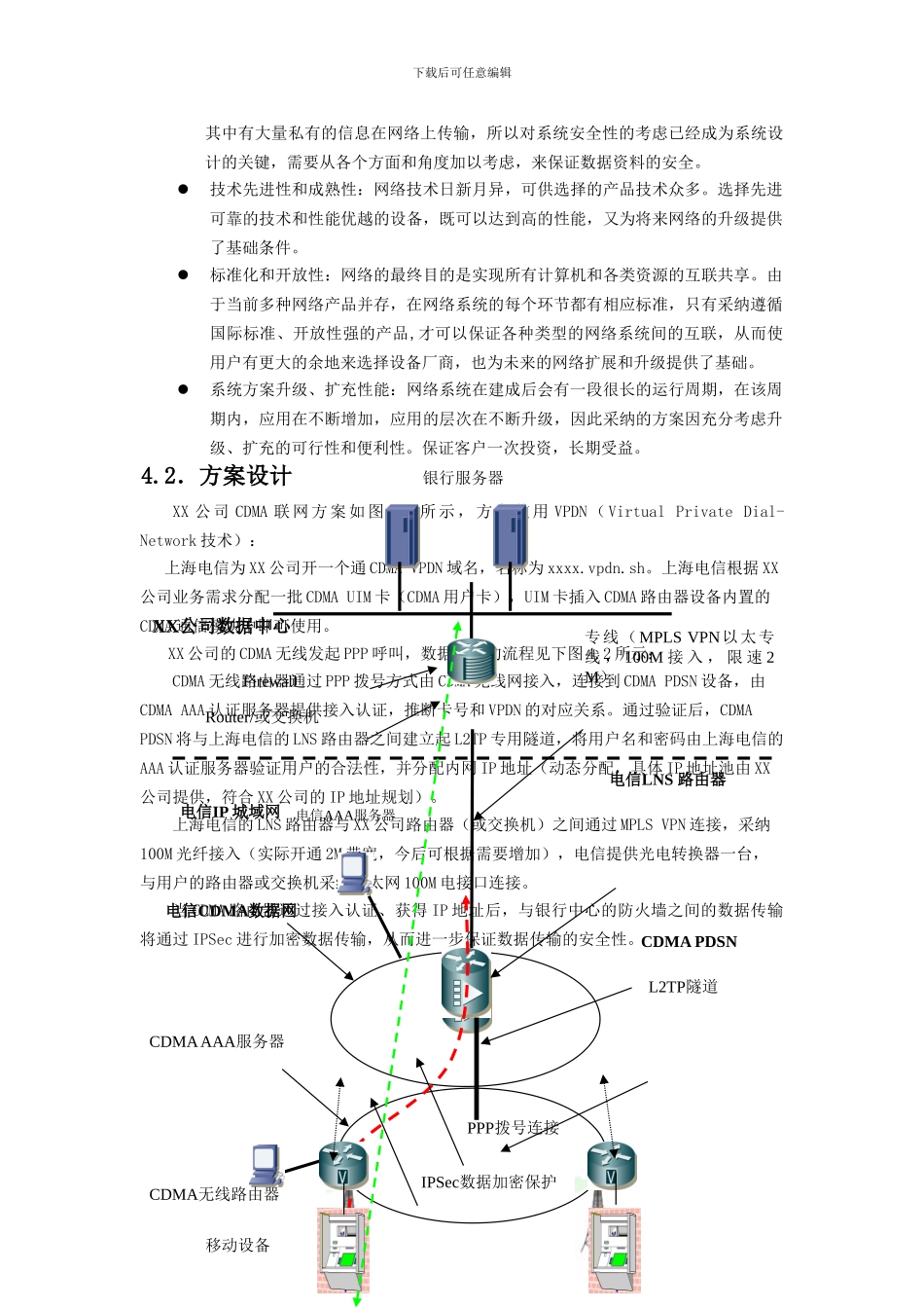 CDMA--VPDN无线联网方案模板定稿_第3页
