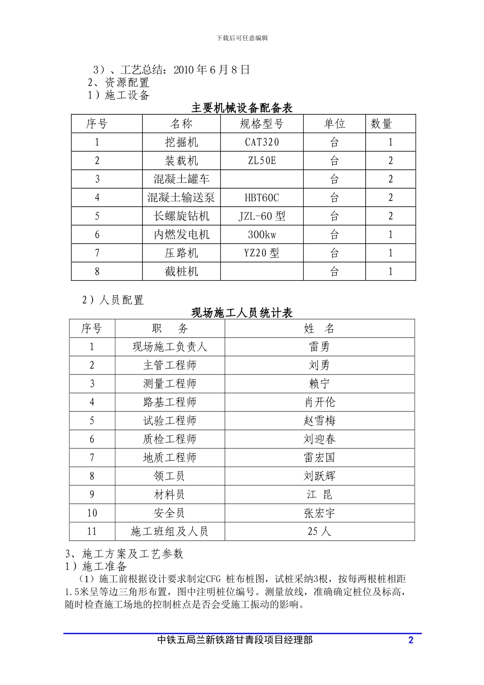 CFG桩工艺性试验方案试验及总结报告_第2页