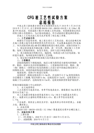 CFG桩工艺性试验方案试验及总结报告