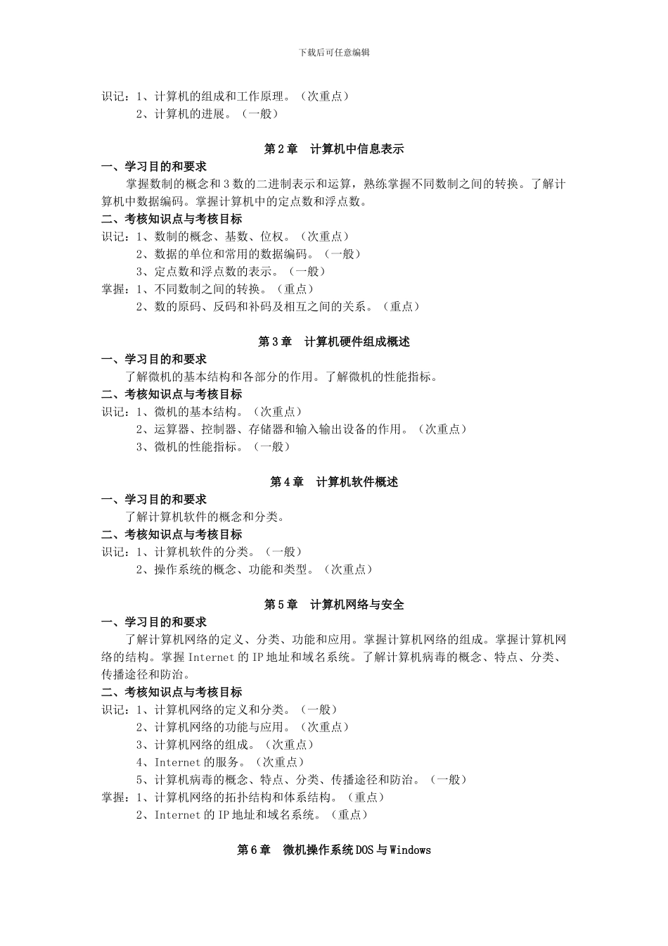 C语言程序设计自学考试大纲_第2页