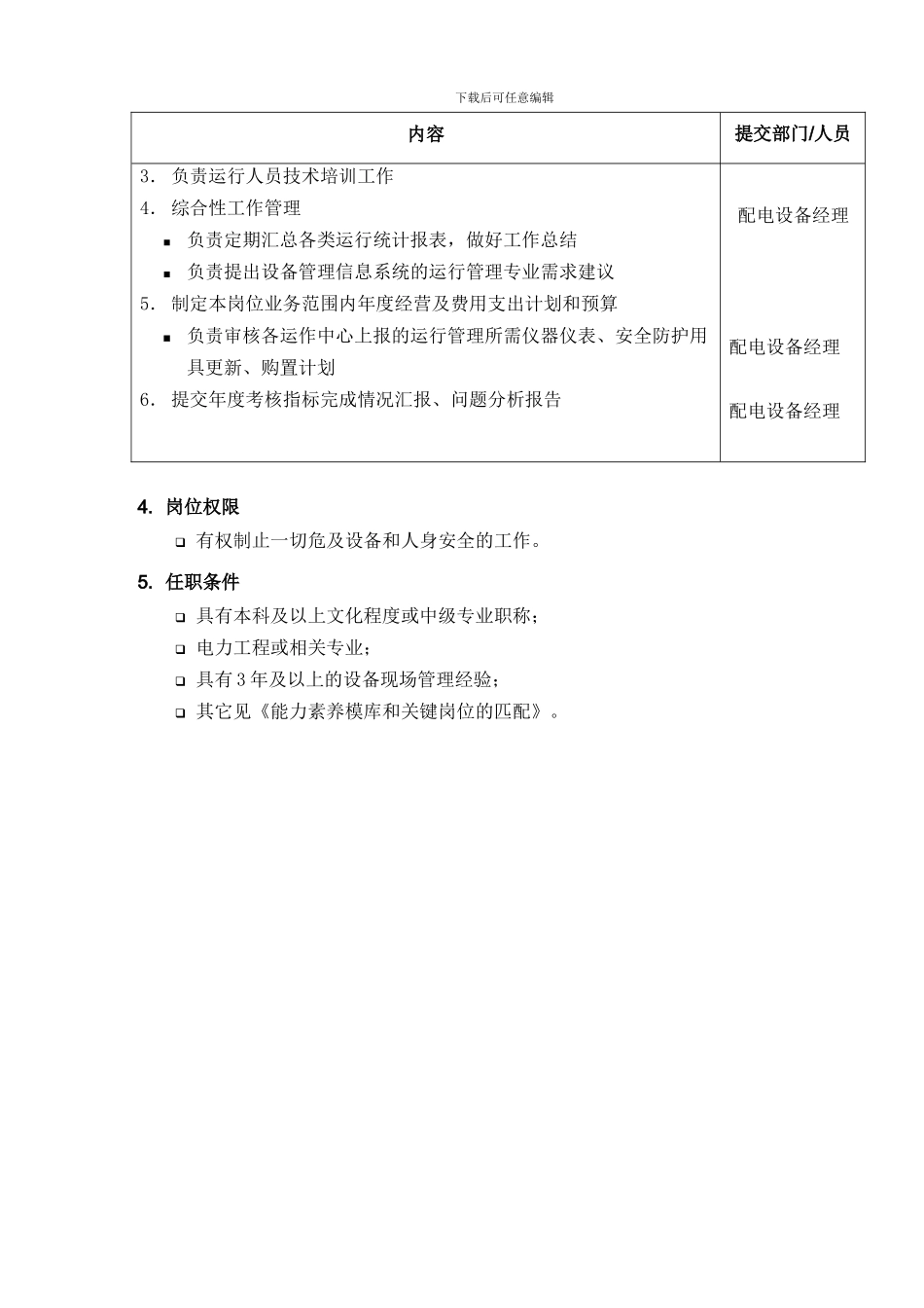 DE-岗位职责-配电运营部运行主管_第2页