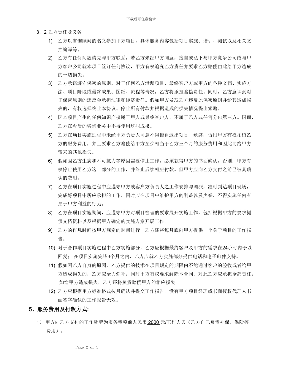 ERP自由顾问咨询服务合同-模板_第2页