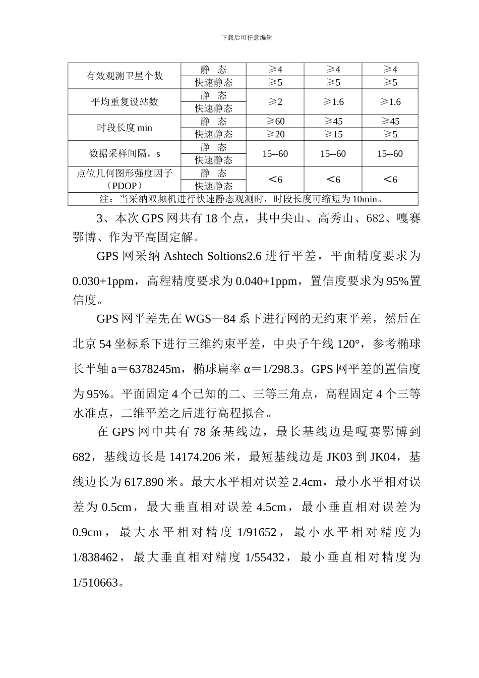 E级GPS网测量工作技术总结_第3页
