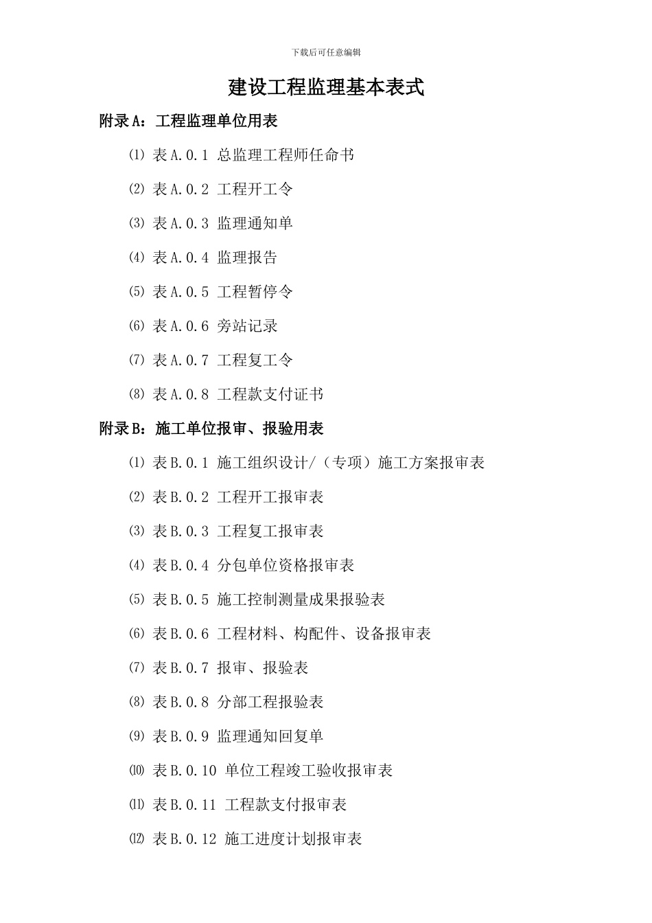 GB-T50319-2024新版监理规范表格_第1页