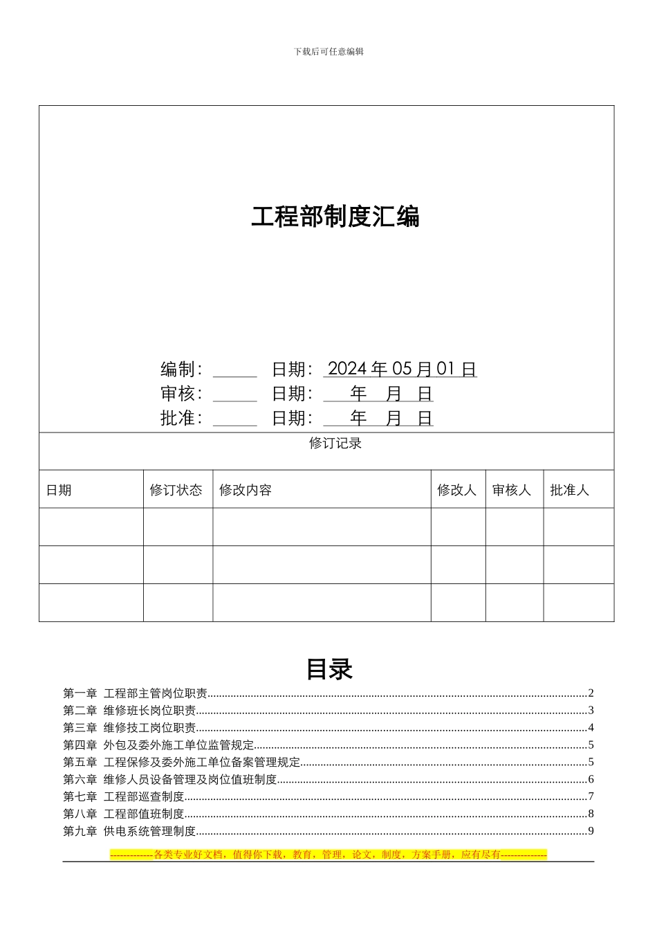 GCZP-GC01工程部职责制度_第1页