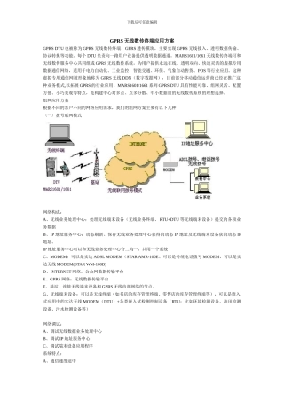 GPRS无线数传终端应用方案