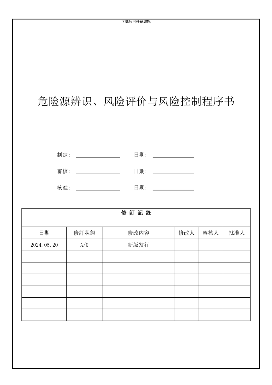 GTI-OS-003-危险源辨识、风险评价与风险控制程序_第1页