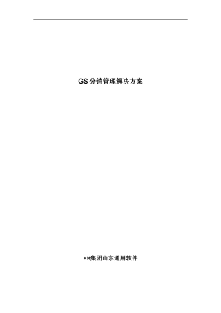 GS分销管理解决方案
