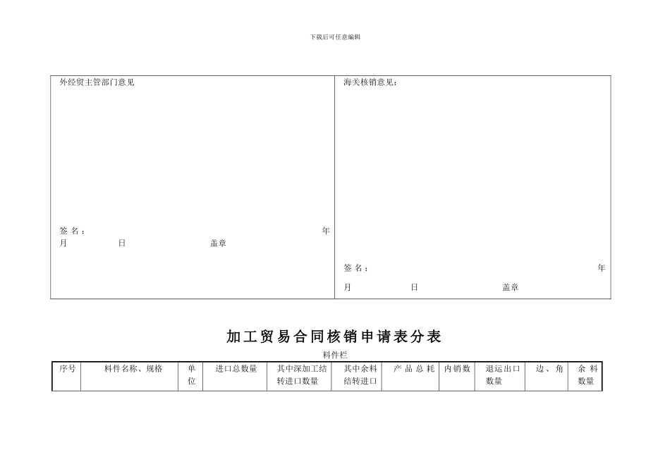 h2024最新加工贸易合同核销申请表_第2页