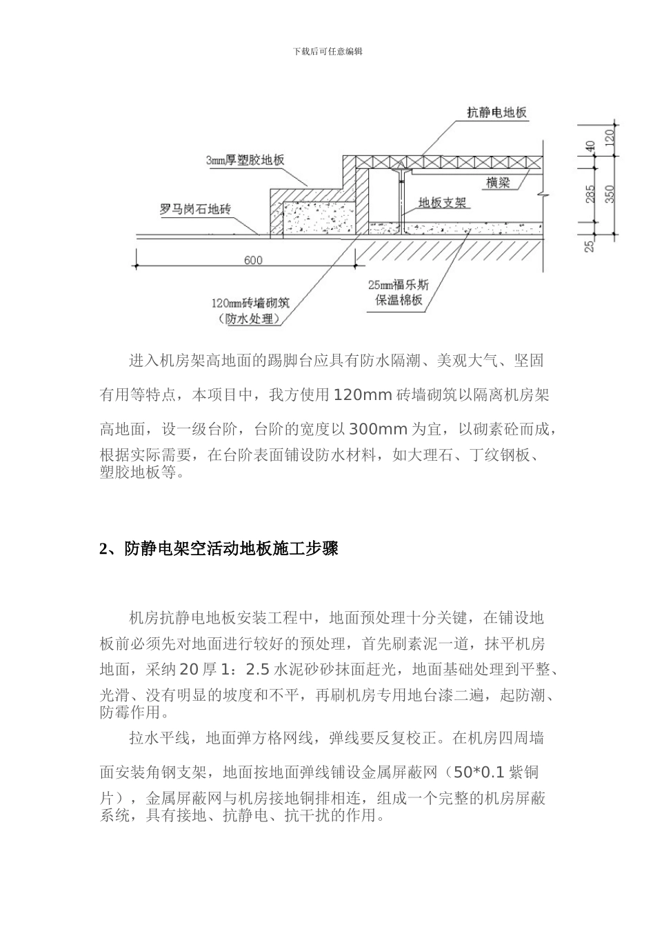hA机房装修铺设防静电地板施工设计方案_第2页
