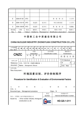 HDQS1011-环境因素识别、评价控制程序-2024