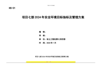 HS-01-安全环境目标指标及管理方案