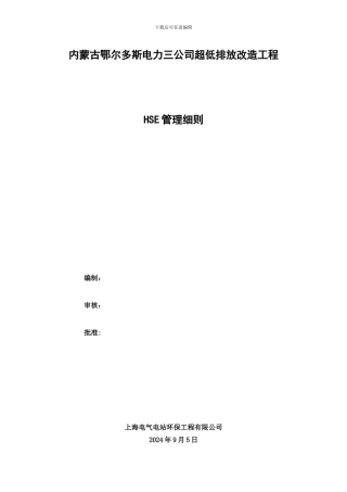 HSE管理细则措施