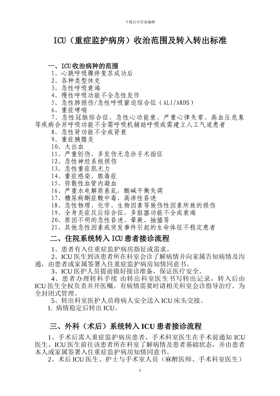 ICU收治范围及标准_第1页