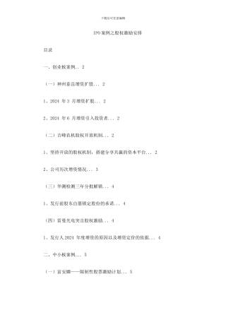 IPO案例之股权激励安排