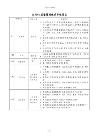 ISO9001体系审核要点