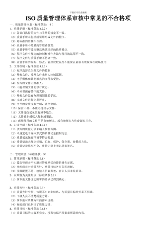ISO质量管理体系审核中常见的不合格项Microsoft-Word-文档