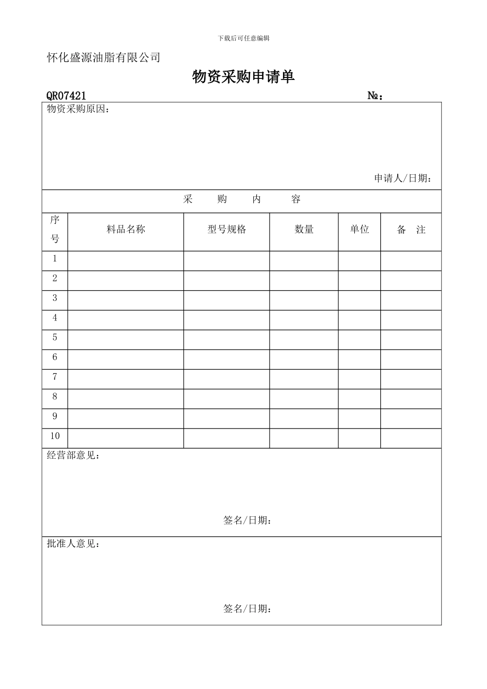 ISO质量管理体系需提交的表格_第3页