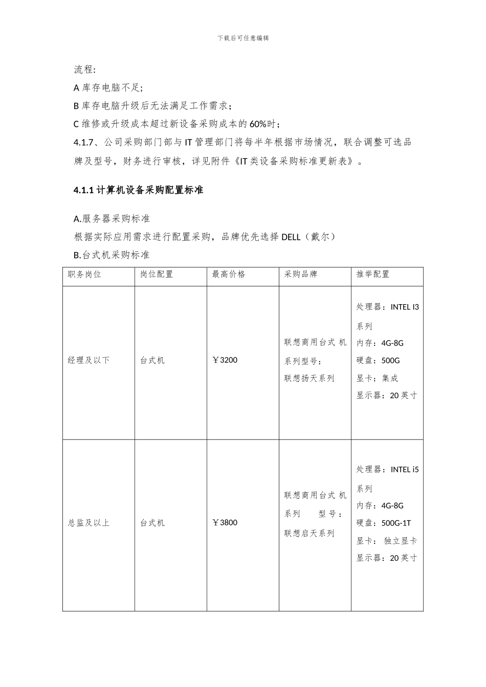 IT-类设备采购标准管理制度_第3页