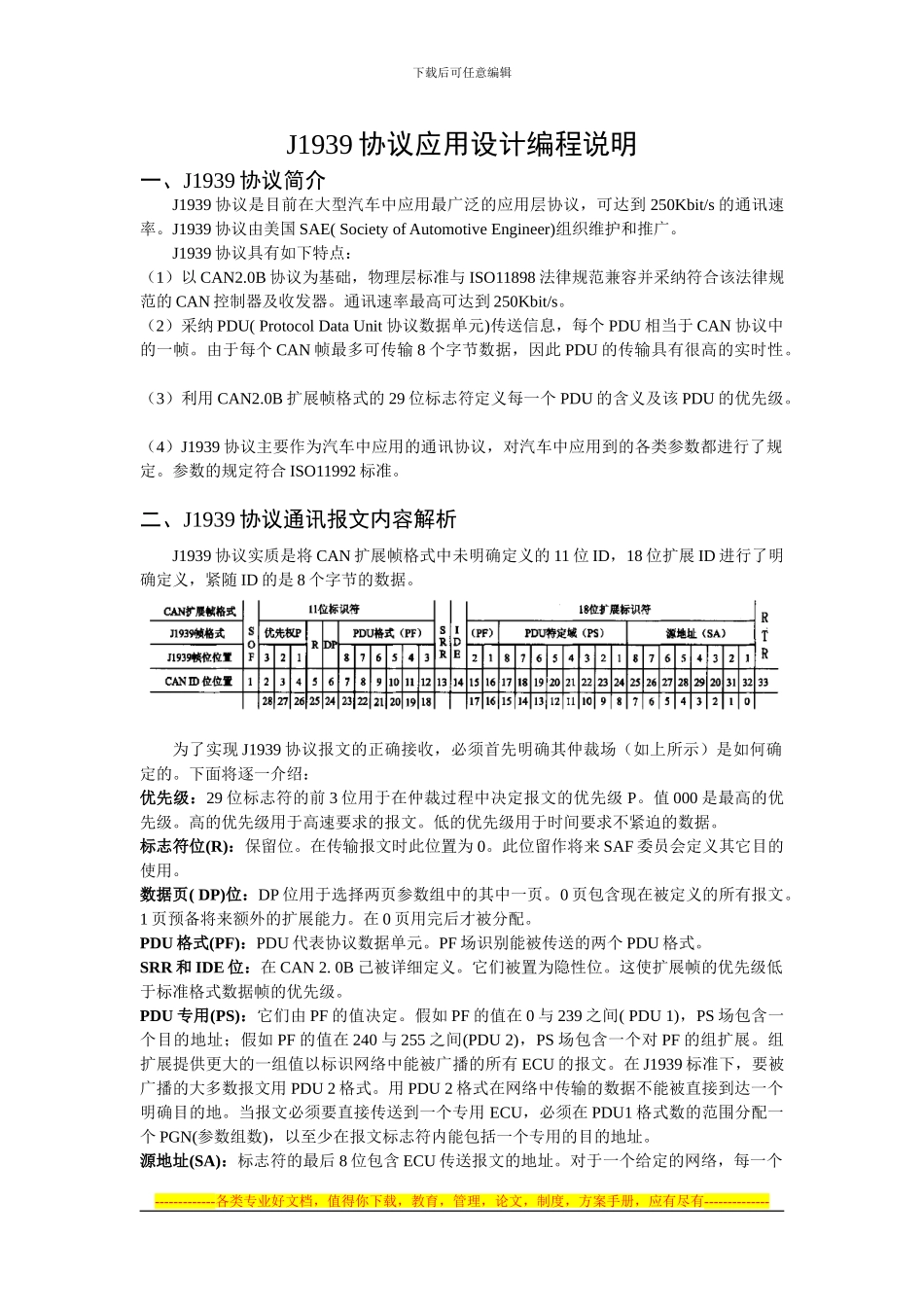 J1939协议应用设计编程说明_第1页