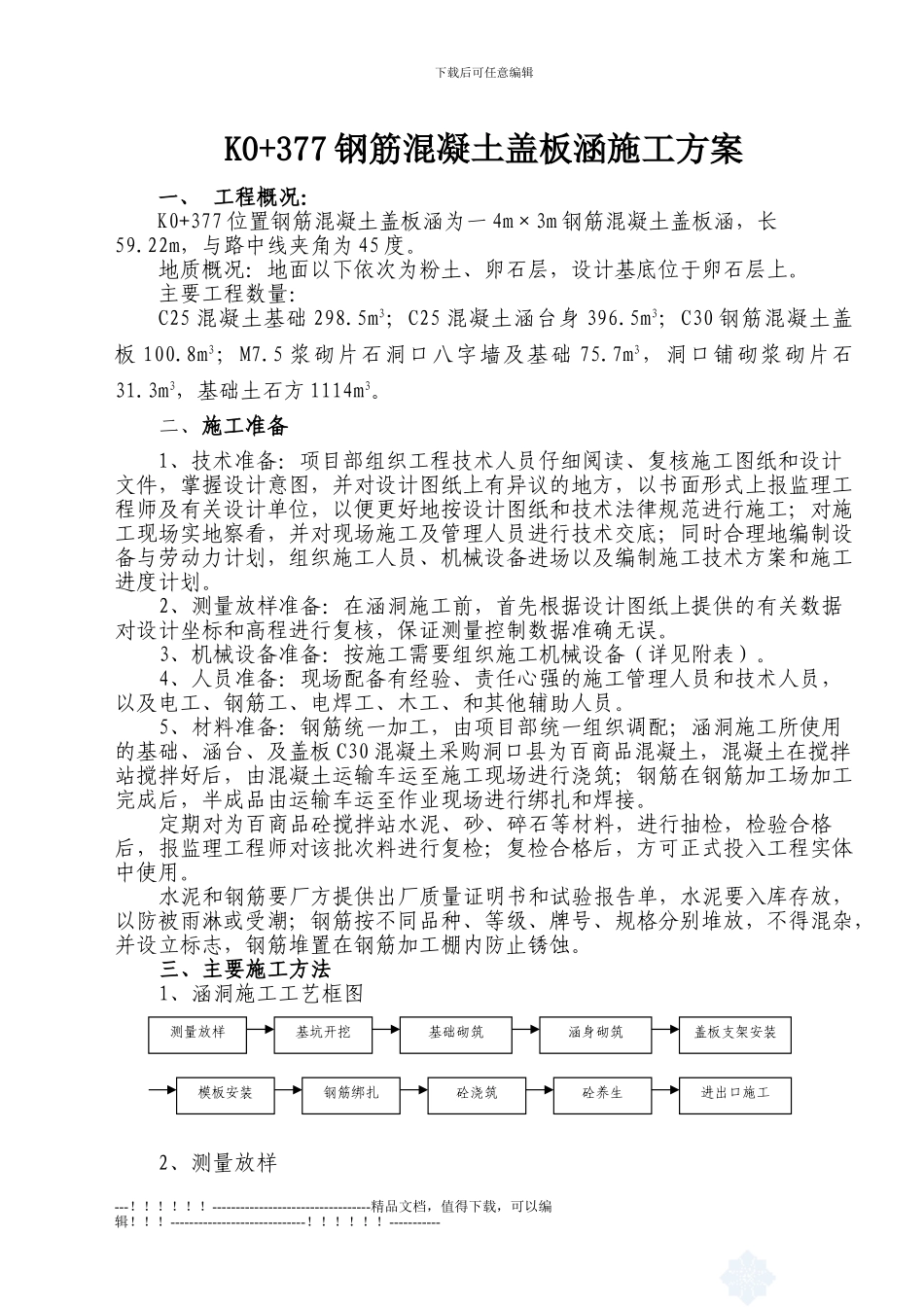 K0-377钢筋混凝土盖板涵施工技术方案_第1页