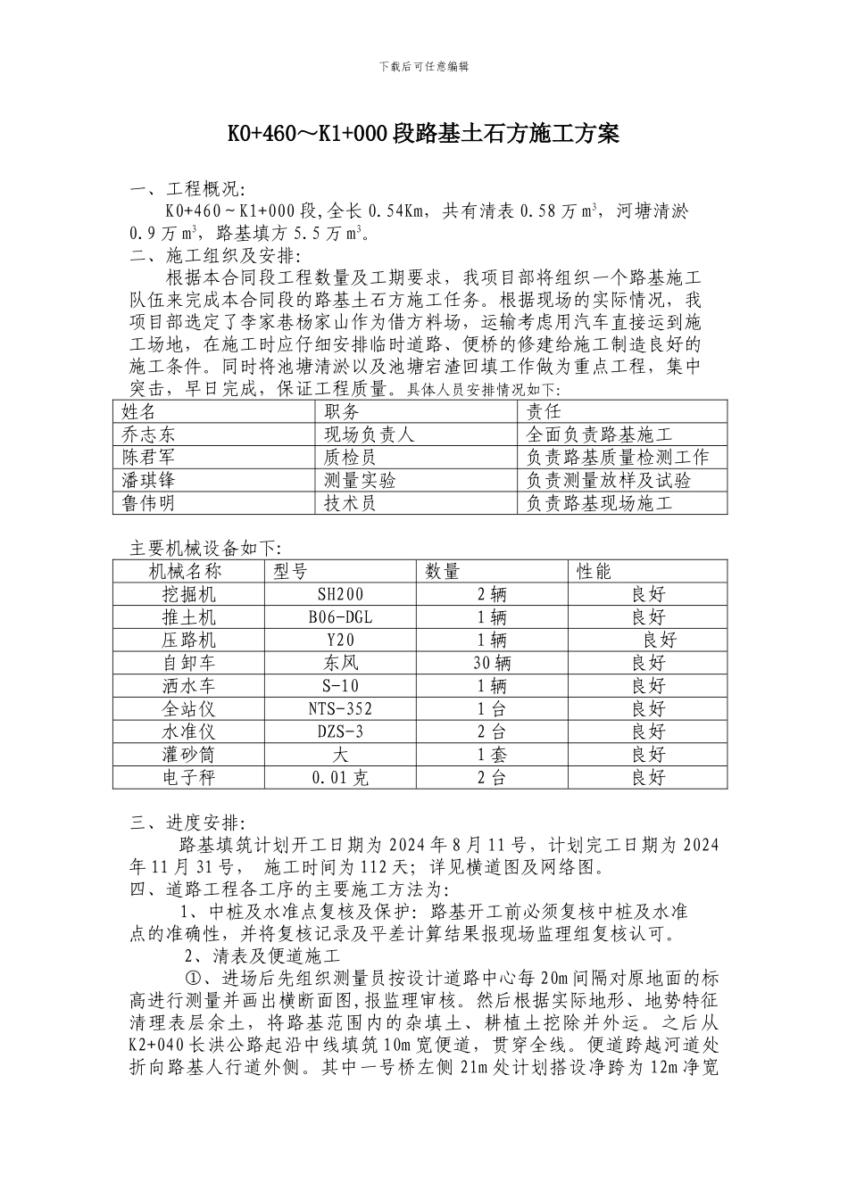 K0-460-K2-080段路基土石方施工方案_第1页