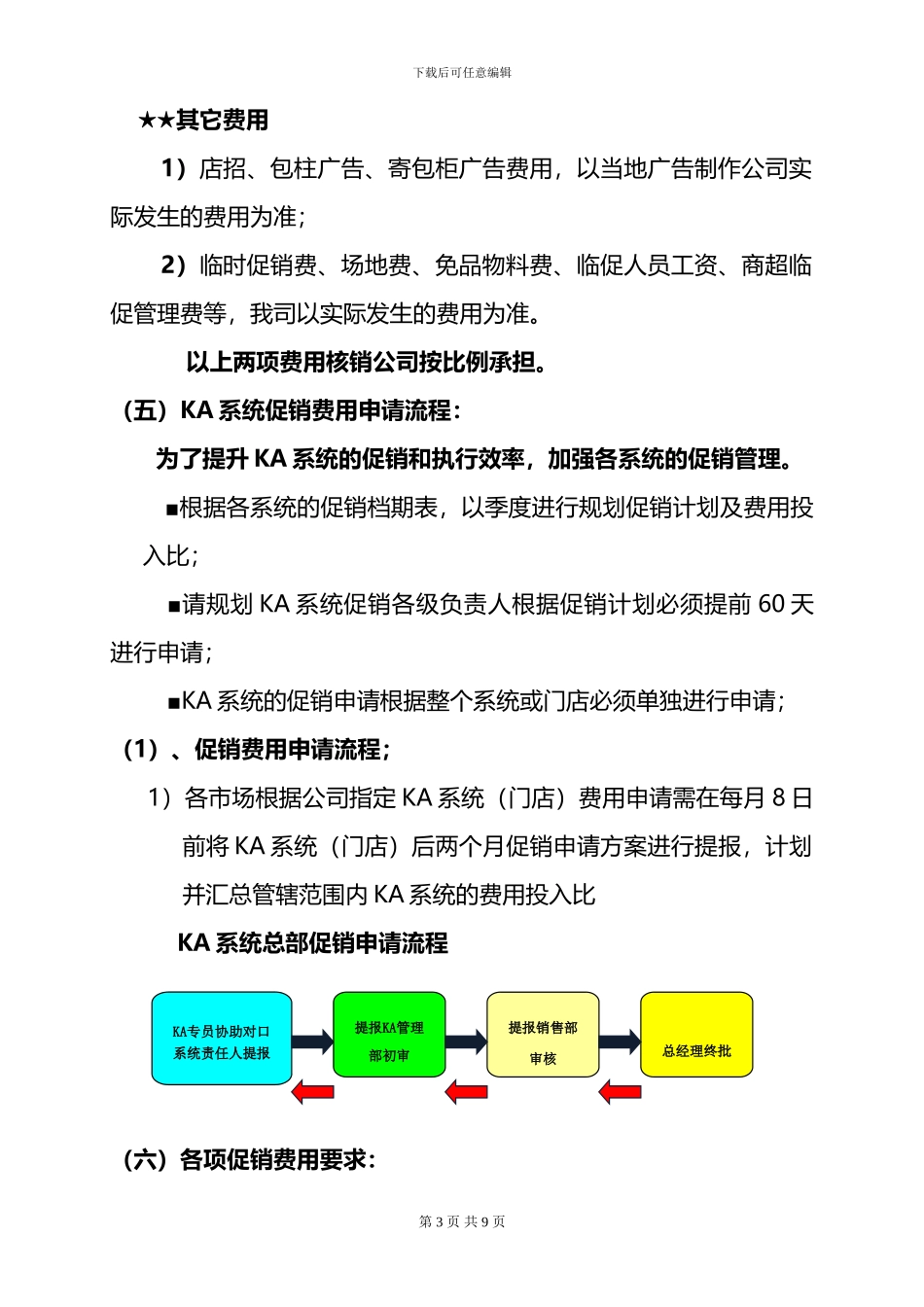 KA费用申请及核销管理办法细则_第3页
