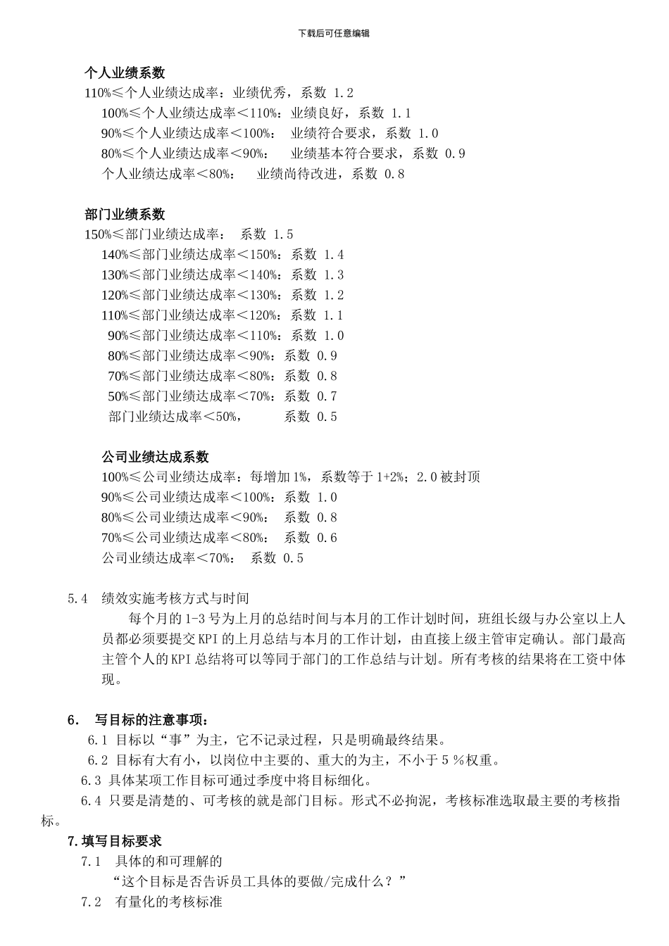 KPI绩效管理制度_第2页