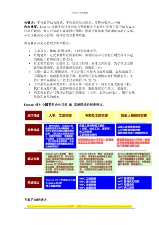 Kronos-连锁零售行业劳动力管理解决方案