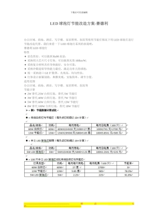 LED球泡灯节能改造方案-赛德利