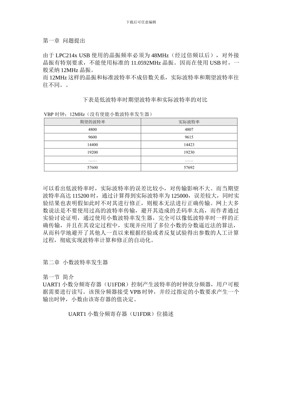 LPC2148串口高波特率通信解决方案_第1页