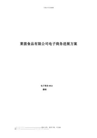 l莱茵食品有限公司电子商务发展方案