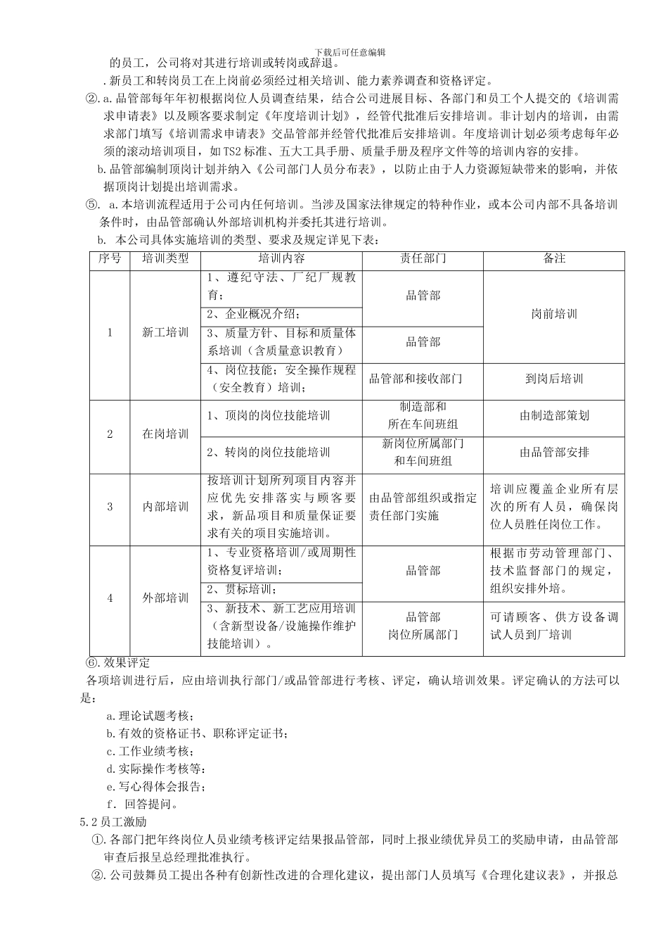 M03人力资源和培训控制程序_第2页