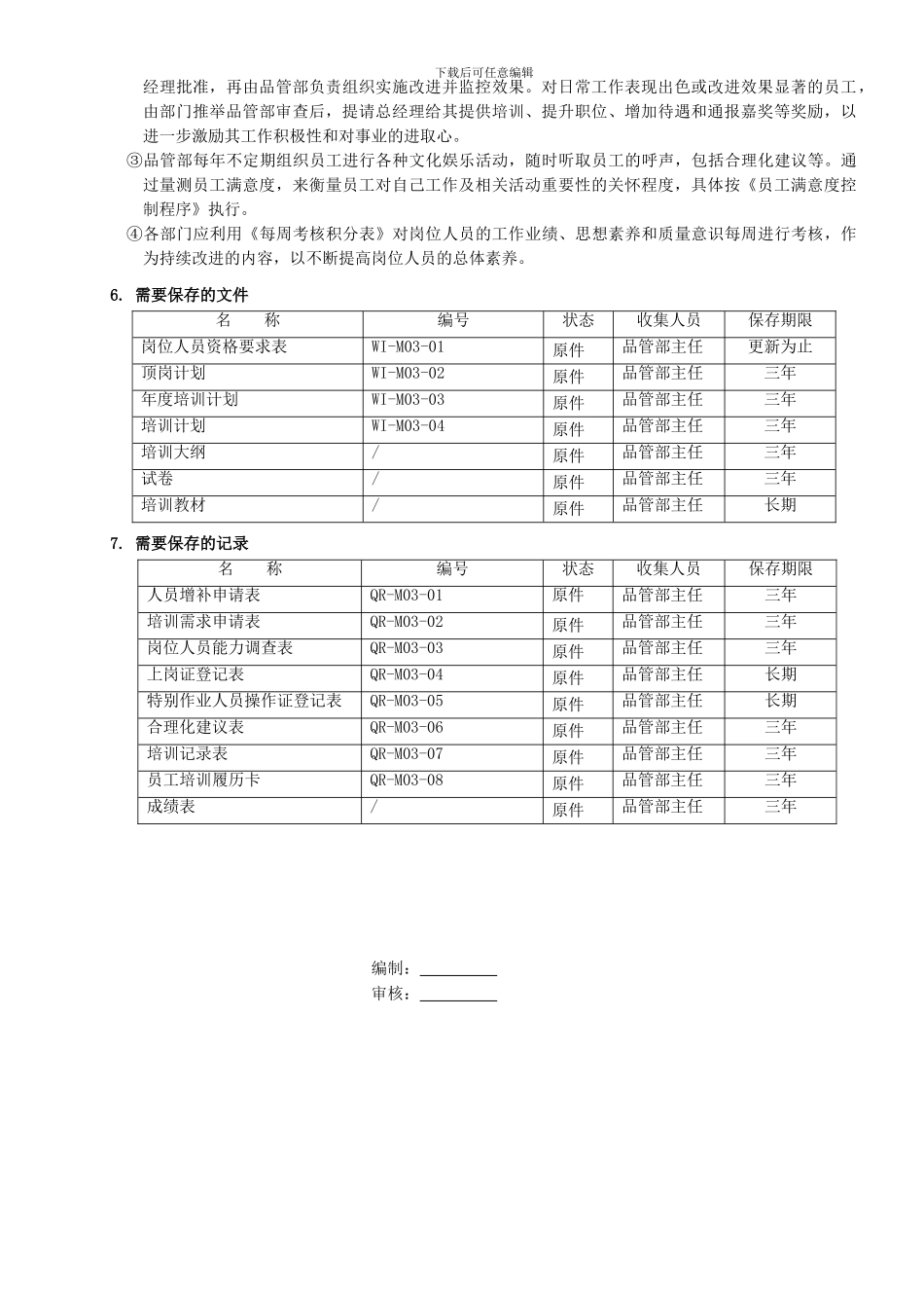 M03人力资源和培训控制程序_第3页