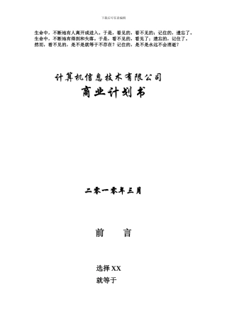 Mhpgms软件公司商业计划书