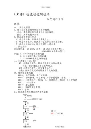 PLC并行性流程控制程序教案