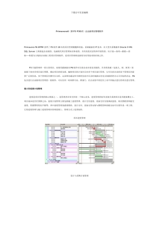 Primavera6企业级项目管理软件